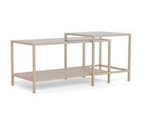 salvo melamine nesting coffee table with steel base - grey