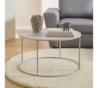 salvo melamine round coffee table with steel base - grey