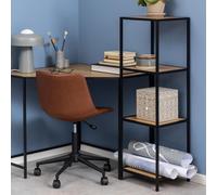 salvo tall wooden bookcase with 3 shelves in matt wild oak