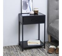 salvo wooden bedside cabinet with 1 drawer in ash black