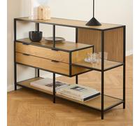 salvo wooden bookcase with 2 drawers 3 shelves in matt wild oak