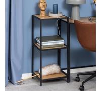 salvo wooden bookcase with 2 shelves in matt wild oak