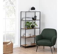 salvo wooden bookcase with 4 shelves in matt wild oak