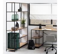 salvo wooden bookcase with 5 shelves in matt wild oak