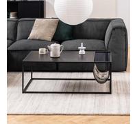 salvo wooden coffee table with magazine rack in ash black
