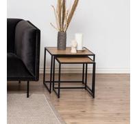 salvo wooden nest of 2 tables in matt wild oak