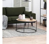 salvo wooden round coffee table in matt wild oak