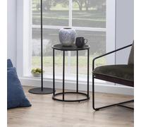 salvo wooden round side table in ash black