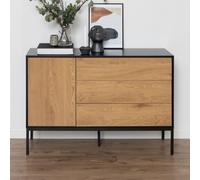 salvo wooden sideboard with 1 door 3 drawers in matt wild oak