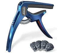 Salvori Exclusive Gradient 'Blue-Plated' Heavy-Duty Guitar Capo for Acoustic/Electric Guitar with 4 Picks, Guitar Clip/Guitar Clamp/Guitar Accessories for Classical Guitar, Ukulele, Mandolin and Banjo
