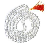 Salvus APP SOLUTIONS Pure Crystal Quartz Sphatik Jaap Mala for Meditation and Prayer, Pooja Accessories, Daily Use (108+1 Beads), Standard, Crystal, sphatik
