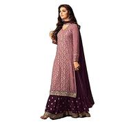 Salwar Kameez Sharara long Sleeves Indian Designer Shalwar Suit Party Wear Ready To Wear ethnic Heavy Foux Georgette Nazmeen Chiffon Dupatta (Choice 1, XXL UK 18 Bust 46 Waist 42 Hips 48)