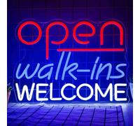 Saly Ror Walk ins Welcome Neon Sign Led Light for Wall Decor, Neon Lights for Business Sign Bar Pub Restaurant, Neon Led Light for Store Signs