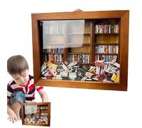 Salyeeluly Bookshelf Stress Reliever, Miniature Bookcase for Stress Relief, Small Bookshelf Stress Relief Toy Decorative Ornament Bookcase Fidget Toy, Contains 200 Miniature Books