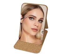 Salyeeluly Camping Mirror - Portable Coffee Grounds Travel Size Mirror | Home Daily Supplies for Dorm Bedroom Bathroom Girls Luggage Wedding Backpack Camping Studio Offices Spa Airplane Barber