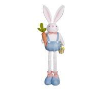 Salyeeluly Easter Standing Bunny with Stretchable Legs | Easter Bunny Gnome Plush Holding Basket And Carrots | Cute Stuffed Rabbit for Party Favor Photo Props Home Table Farmhouse Spring Decor