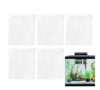 Salyeeluly Filter Mesh Bag for Aquarium,5X Reusable Fine Mesh Bag for Fish Tank Filter | Zipper Closure Multi-Purpose Water Purification Gear for Peat, Crushed Coral