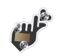 Salyeeluly LED Heart Light for Car - Suction Cup Wireless Romantic Lamp,Gesture Design Solar Powered Car Light with Vibration Sensor | for Women Men Triangle Window Exterior Valentine's Day