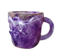 Salyeeluly Mineral Crystal Decorative Coffee Mug | 400ML Agate Coffee Mugs for Milk Tea, Hot Chocolate