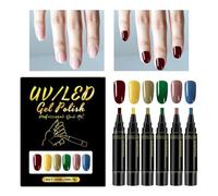 Salyeeluly Nail Markers | 6 Colors Fine Tip Doodle Tools,Fine Tip Nail Doodle Pens,for DIY Fingernail Women Lady Men Youth Beginner Salon Manicure Home