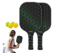 Salyeeluly Paddle Ball Set | Pickle Ball Kit Indoor Outdoor Game | Fiberglass Pickle Ball Paddles, 4 Pickle Balls, Court Equipment for Beginners & Pros