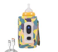 Salyeeluly USB Milk Bottle Warmer Bag - USB Portable Milk Warmer Digital Bottle Warmer - 5 Gear Temperature Heat Keeper Feeding Bottle Bag for Travel & Kids