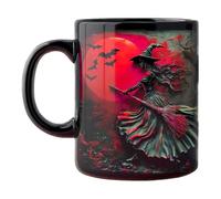 Salyeeluly Witch Tea Cup - 325 ml Halloween Mug, Ceramic Breakfast Cup - For Morning Routine Birthday Party Weekend Leisure Relaxation Moments Personal Collection