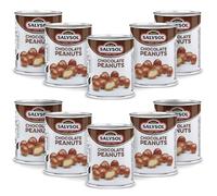 Salysol Snacks Chocolate Peanuts 10 x 50g Cans - Creamy Milk Chocolate Paired with Crunchy Peanuts - Cocoa Butter Goodness with no Preservatives - Ideal for Care Package