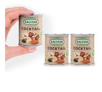 Salysol Snacks Natural Nuts Cocktail 3 x 50g Cans - Shelled Peanuts, Sultanas, Almonds with Skin, Walnuts, Cashews, Hazelnuts, and Sweet Dried Fruit - Gift Sets for Men and Women in Gift Box