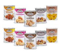 SALYSOL Snacks Nuts Bundle Variety 10-Pack 50g - Fried Almonds, Cashews, Roasted Peanuts, Spicy Cocktail, Honey & Salt Peanuts - Thoughtful Gift Sets for Men and Women in Beautiful Gift Box