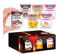 Salysol Snacks Nuts Chocolate Peanuts, Spicy Peanuts, Cashews 6 x 50g Cans - Valentines Day Gifts - Delicious Pure Natural Nuts for Snacking, Meals, and Cooking - Thoughtful Mothers Day Gift