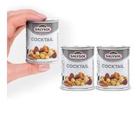 Salysol Snacks Nuts Spicy BBQ Cocktail 3 x 50g Cans - Delightful Blend of Smoke Almonds, Hazelnuts, Cashews, Salt Peanuts, Walnuts, Roasted Corn, Honey Peanuts - Ideal for Care Package