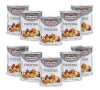 Salysol Snacks Nuts Spicy Cocktail 10 x 50g Cans - Delightful Blend of Smoke Almonds, Hazelnuts, Cashews, Salt Peanuts, Walnuts, Roasted Corn, Honey Peanuts - Ideal for Care Package