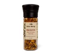 Salz-Berg BBQ Master Seasoning for Meat & Poultry, Barbecue Grill Blend, Sea Salt, Paprika, Black Pepper, Onion, Garlic, Chilli, Basil, Mustard Seed & Turmeric, Gluten Free, Glass Jar Ceramic Grinder