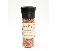 Salz-Berg Pink Himalayan Salt - Mineral-Rich Natural Rock Salt, Pure and Unrefined, Glass Jar with Ceramic Grinder, Recyclable, Ideal for Everyday Cooking & Finishing