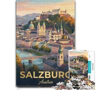 Salzburg Austria Cityscape with Fortress Jigsaw Puzzle, 500 Pieces