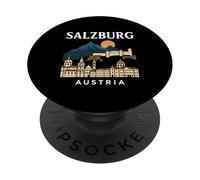 Salzburg Austria Retro Alpine Old Town Travel Austrian Music PopSockets Adhesive PopGrip
