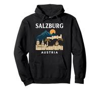 Salzburg Austria Retro Alpine Old Town Travel Austrian Music Pullover Hoodie