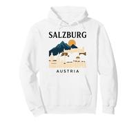 Salzburg Austria Retro Alpine Old Town Travel Austrian Music Pullover Hoodie