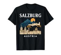 Salzburg Austria Retro Alpine Old Town Travel Austrian Music T-Shirt