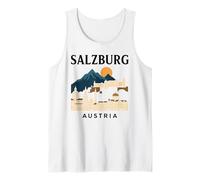 Salzburg Austria Retro Alpine Old Town Travel Austrian Music Tank Top