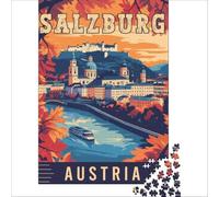 Salzburg in Austria for Adults 1000 Piece Puzzle | perfect indoor activity for a rainy day when the weather keeps the whole family at home all afternoon38x26cm