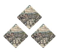 Salzburg Region Car Air Freshener, 3 Pcs Rhombus Hanging Air Freshener Cards, Long Lasting Fragrance Scented Cards for Car, Home, Office Gray-style