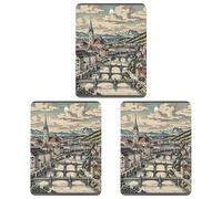 Salzburg Region Car Air Freshener, 3 Pcs Square Hanging Air Freshener Cards, Long Lasting Fragrance Scented Cards for Car, Home, Office White-style