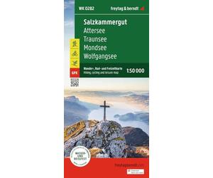 Salzkammergut, hiking, cycling and leisure map 1:50,000, freytag & berndt, WK 0282: Attersee - Traunsee - Mondsee - Wolfgangsee, mit Infoguide, GPX Tracks, wasserfest und reißfest