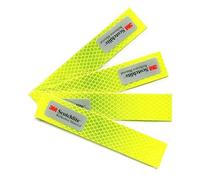 Salzmann Diamond Grade Hi-Vis Reflective Stickers | Waterproof All-Weather Outdoor Safety Sticker Decals | Pack of 4 | Yellow, Orange, Red or White | Made with 3M Reflective Material
