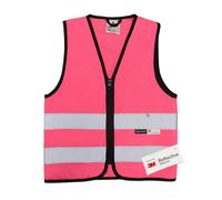 Salzmann High-Visibility Safety Vest For Children - Ages 1 To 18 - Made With 3M Reflective Material - Pink