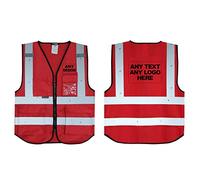 Salzmann High Visibility Vest with Print | 7 Colours & 5 Sizes | Unisex Hi Vis Reflective Vest | Made with 3M Reflective Material