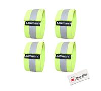 Salzmann Reflective Armbands - Elastic High Visibility Armbands - Made with 3M Scotchlite - Set of 4