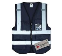 Salzmann Safety Vest | Adults Unisex Hi Vis Reflective Vest | Made with 3M Reflective Material | Multi Pocket Work Vest with Zip | Yellow, Orange, Navy - XS, S/M, L/XL, 2XL/3XL, 4XL